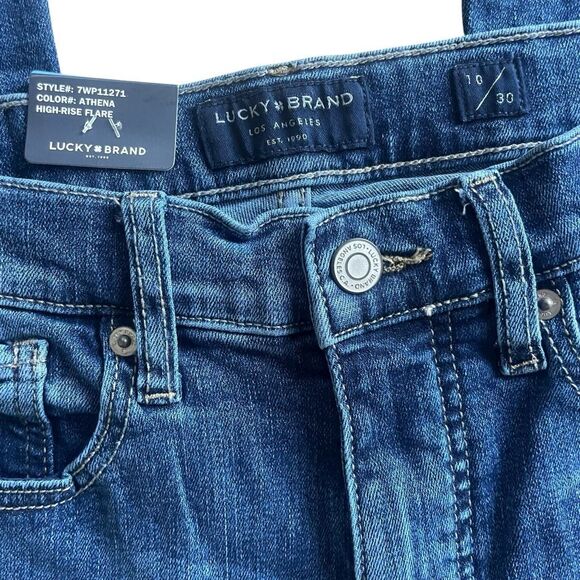 New Lucky Brand Stevie High Rise Flare Jeans Women’s Size 10 30 Dark Denim NWT - Picture 2 of 6